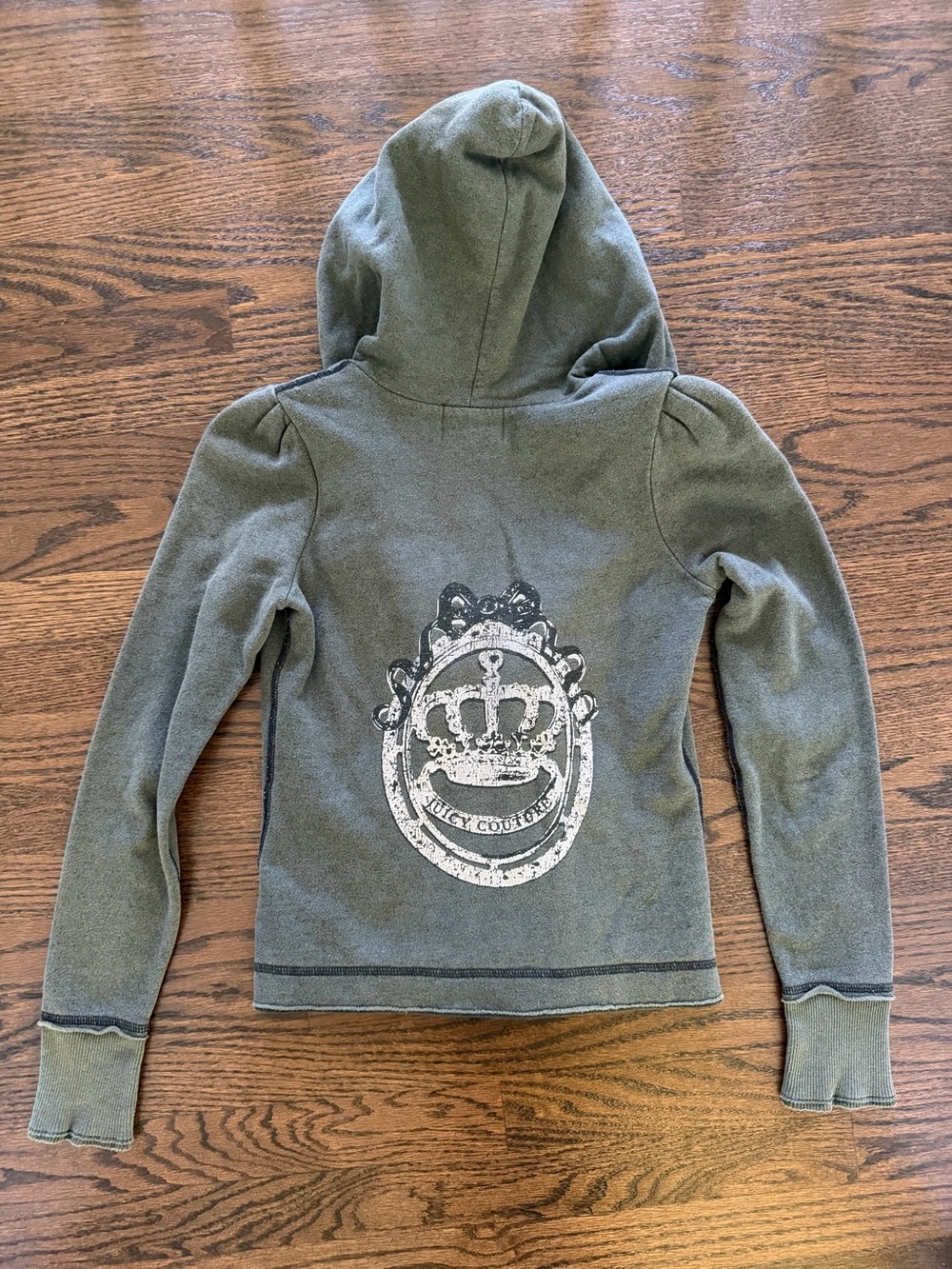 Juicy Couture Olive Green Zip-Up Hooded Jacket